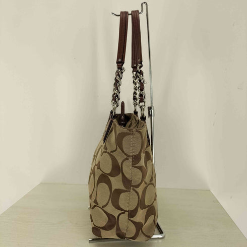 コーチ COACH シグネチャーロゴ チェーンショルダー キャンバストートバッグ レディース