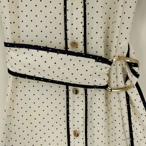 ザラ ZARA ドット柄 ミディアム丈 シャツ ワンピース レディース import:S