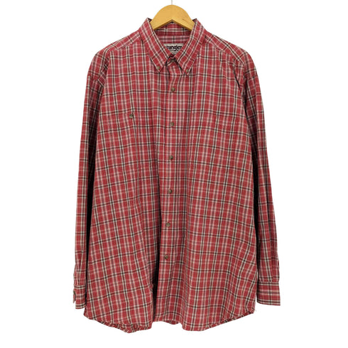 ラングラー Wrangler チェック フロントダブルポケット L/S ボタンダウンシャツ メンズ import:XXL