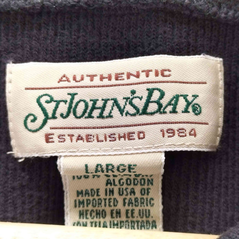セントジョンズベイ STJOHNS BAY 90S USA製 OLD コットン L/S パイル ポロ シャツ カットソー メンズ import:L