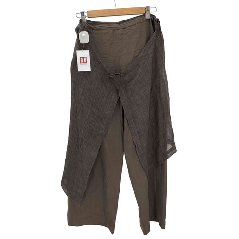 シリンギルド SHIRIN GUILD 90S MADE IN UK 英国製 ウール リネン シルク レイヤード イージー ワイド パンツ メンズ M
