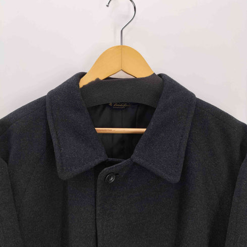 ブルックスブラザーズ BROOKS BROTHERS ウール カシミヤ バルマカーン ステンカラー ロング コート 比翼 チャコール メンズ JPN:44