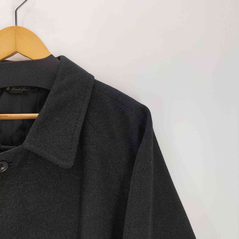 ブルックスブラザーズ BROOKS BROTHERS ウール カシミヤ バルマカーン ステンカラー ロング コート 比翼 チャコール メンズ JPN:44