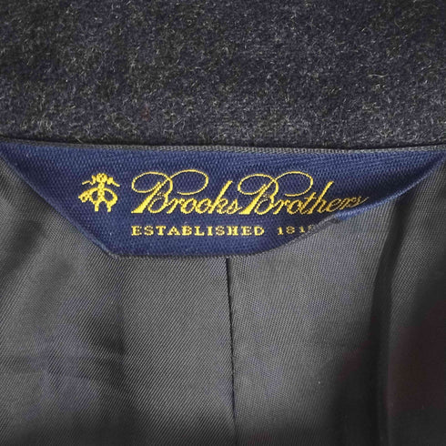 ブルックスブラザーズ BROOKS BROTHERS ウール カシミヤ バルマカーン ステンカラー ロング コート 比翼 チャコール メンズ JPN:44