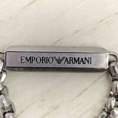 エンポリオアルマーニ EMPORIO ARMANI ステンレス 天然ソーダライトビーズ 2連 ネックレス メンズ