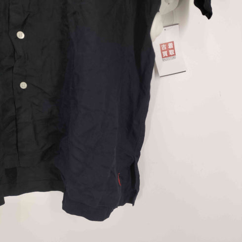 ポロバイラルフローレン Polo by RALPH LAUREN 90s シルクリネン 開襟 オープンカラー シャツ 半袖 シャツ 裾赤ポニー メンズ import:XXL