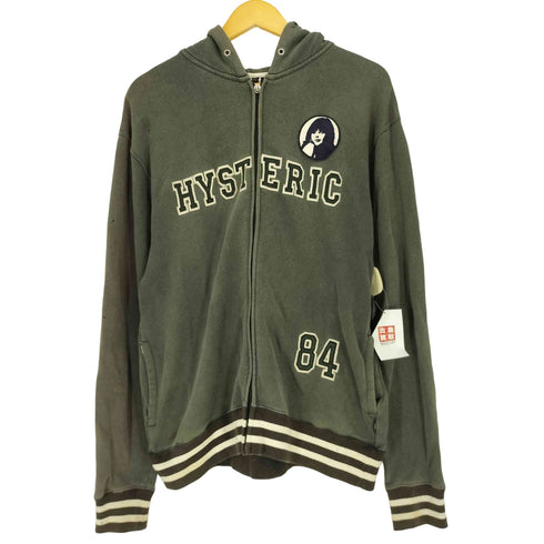 ヒステリックグラマー HYSTERIC GLAMOUR 90S~00S ガールワッペン リブライン ナンバリング 82 ジップアップパーカー y2k メンズ JPN:L