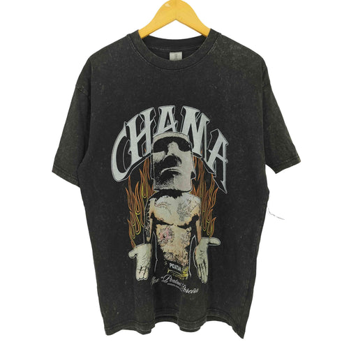 CHAMA モアイ像 MMAファイター モチーフ Tシャツ メンズ import:M