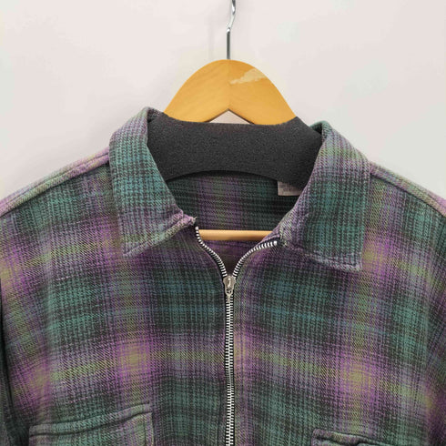 high advantage 90-00S OLD フランネル チェック シャツ ジャケット メンズ import:M