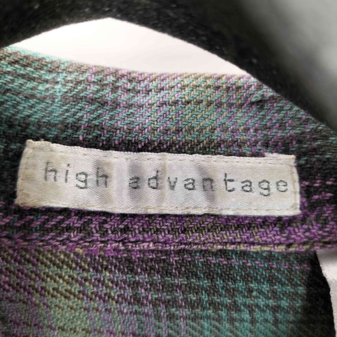 high advantage 90-00S OLD フランネル チェック シャツ ジャケット メンズ import:M