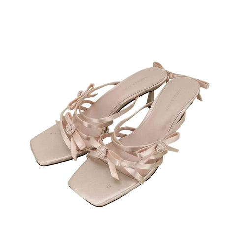 チャールズアンドキース CHARLES&KEITH Kelis ケリス ローズボウ ストラッピーヒールミュール レディース 37