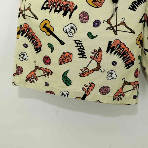 レフラー Leflah ×WANIMA ピザ柄 コットンツイル ショーツ メンズ JPN:L
