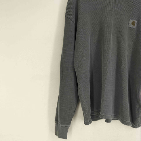 カーハートワークインプログレス Carhartt WIP L/S VISTA WAFFLE T-SHIRT - Black (garment dyed) メンズ import:M