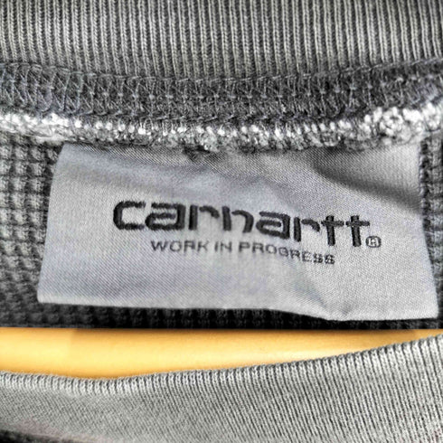 カーハートワークインプログレス Carhartt WIP L/S VISTA WAFFLE T-SHIRT - Black (garment dyed) メンズ import:M