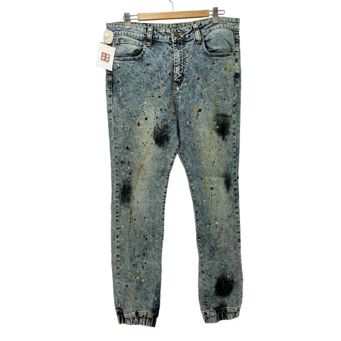レフラー Leflah ペイント加工 ジョガー デニムパンツ メンズ JPN:XL