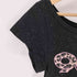 ナインティナインティ 9090 OG Logo Of f Shoulder Glitter Tee レディース import:M