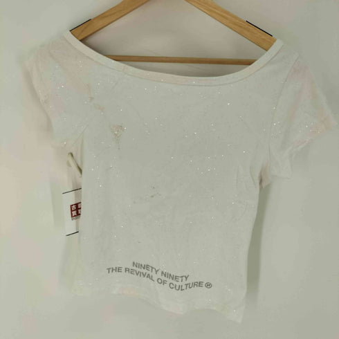 ナインティナインティ 9090 OG Logo Of f Shoulder Glitter Tee レディース import:M