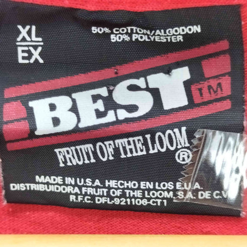 フルーツオブザルーム FRUIT OF THE LOOM 90s BESTタグ カジュアルロゴプリントTシャツ メンズ XL
