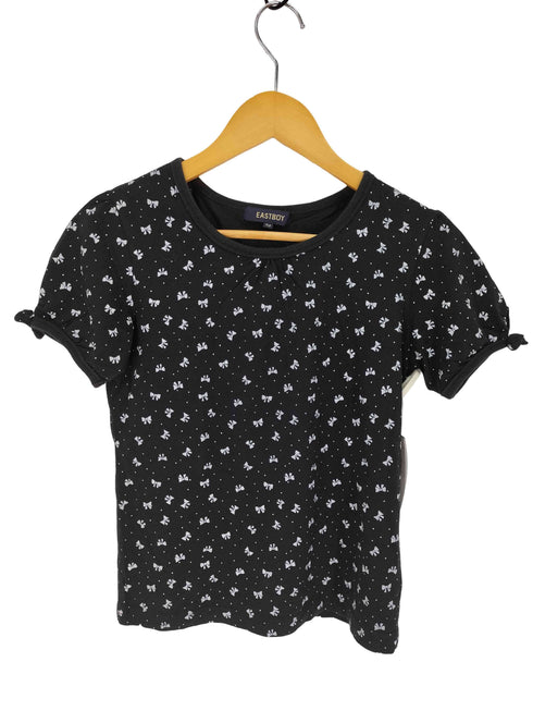 イーストボーイ EAST BOY リボン 総柄 プリント クロップド Tシャツ ピチT レディース 150