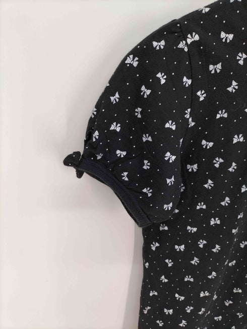 イーストボーイ EAST BOY リボン 総柄 プリント クロップド Tシャツ ピチT レディース 150