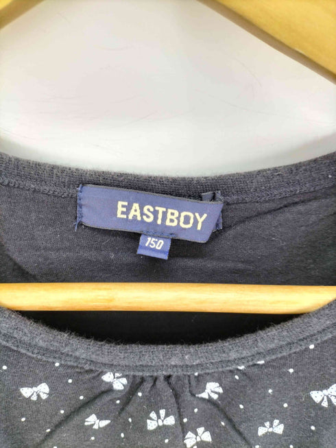 イーストボーイ EAST BOY リボン 総柄 プリント クロップド Tシャツ ピチT レディース 150