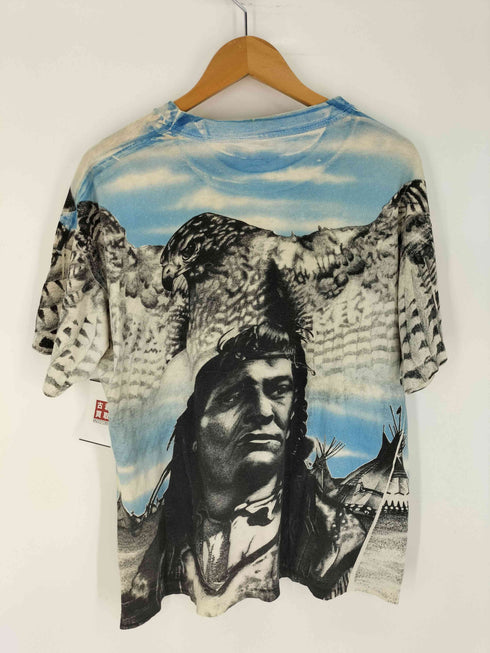 caribbean dream ネイティブアメリカン & イーグル Tシャツ 袖&裾シングル メンズ import:XL