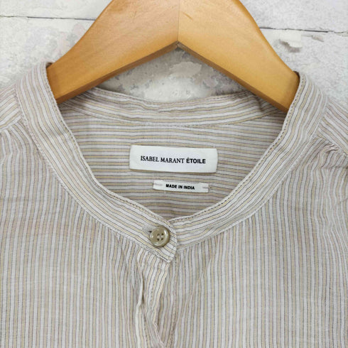 イザベルマランエトワール ISABEL MARANT ETOILE ストライプ ハーフボタン スタンドカラーシャツ レディース 38