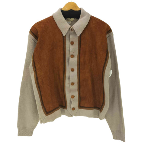 Berwyck sportswear 60-70S アクリル ニット スエード 切替 スポーツ ジャケット メンズ import:L