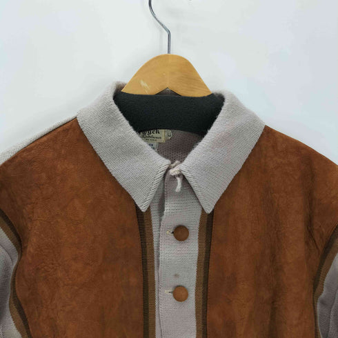 Berwyck sportswear 60-70S アクリル ニット スエード 切替 スポーツ ジャケット メンズ import:L