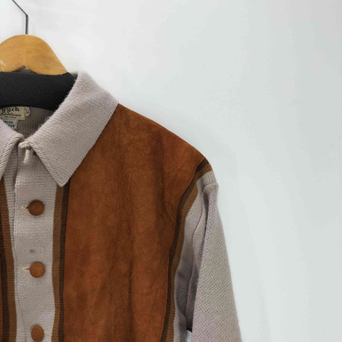 Berwyck sportswear 60-70S アクリル ニット スエード 切替 スポーツ ジャケット メンズ import:L