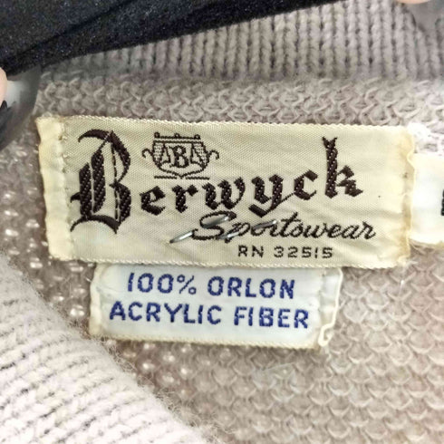 Berwyck sportswear 60-70S アクリル ニット スエード 切替 スポーツ ジャケット メンズ import:L