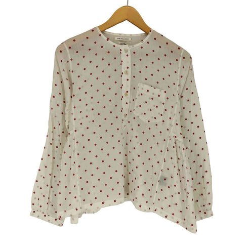 イザベルマランエトワール ISABEL MARANT ETOILE ドット柄 ハーフボタン ウエストギャザースタンドカラーシャツ レディース 38