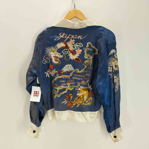 40-50S 龍 虎 JAPAN マップ 日本地図 両面 刺繍 スカ シャツ ジャケット VINTAGE ヴィンテージ メンズ