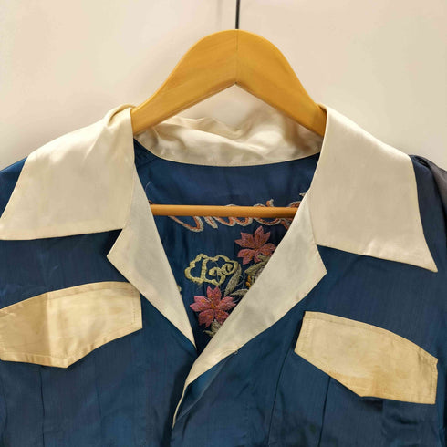 40-50S 龍 虎 JAPAN マップ 日本地図 両面 刺繍 スカ シャツ ジャケット VINTAGE ヴィンテージ メンズ