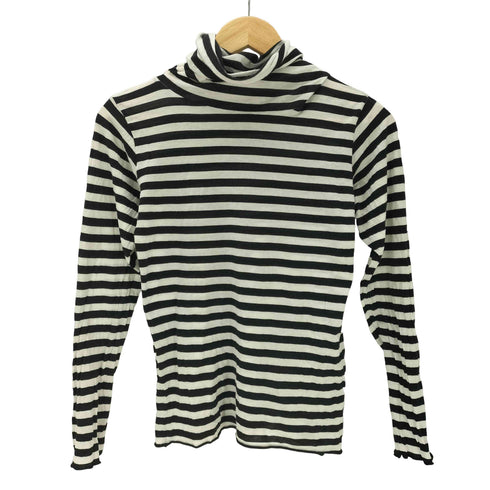 アニエスベー agnes b. ハイネック ボーダー タートル ネック シャツ 長袖 Tシャツ ロンT レディース