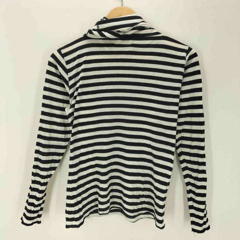 アニエスベー agnes b. ハイネック ボーダー タートル ネック シャツ 長袖 Tシャツ ロンT レディース