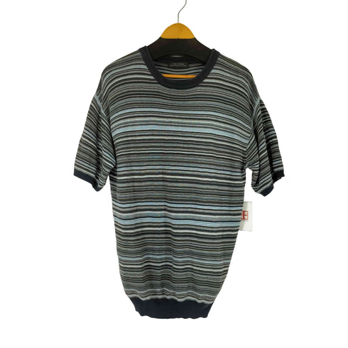 ナノユニバース NANO universe マルチボーダーガーターニットTシャツ メンズ JPN:L