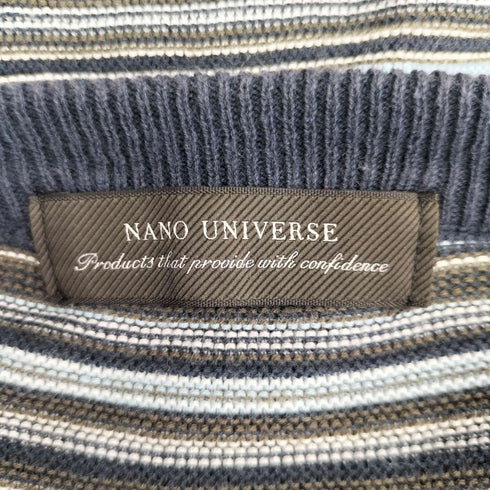 ナノユニバース NANO universe マルチボーダーガーターニットTシャツ メンズ JPN:L
