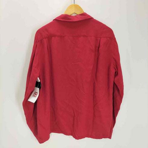 ブレント BRENT 50S レーヨン ギャバ 織り 両フラップ ハンドステッチ L/S 開襟 オープンカラー シャツ ロカビリー vintage ヴィンテージ メンズ 16 2/1
