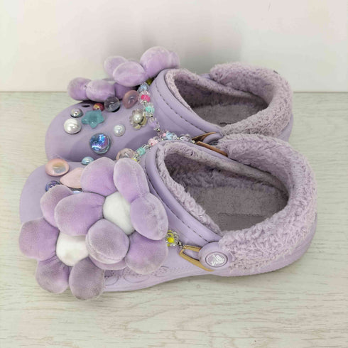 クロックス crocs バヤ ラインド ファズ ストラップ シングル デー クロッグ レディース US:7