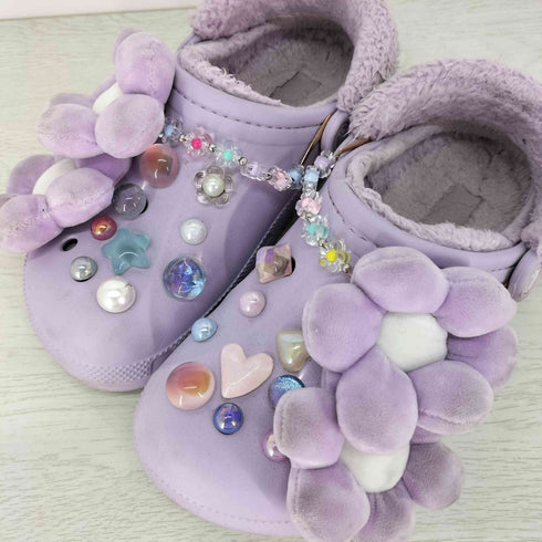 クロックス crocs バヤ ラインド ファズ ストラップ シングル デー クロッグ レディース US:7