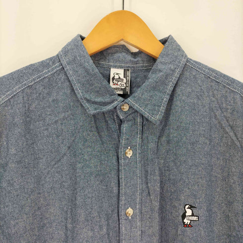 チャムス CHUMS Yarn-Dyed Chambray S/S Shirt 半袖 シャンブレー シャツ メンズ import:XL