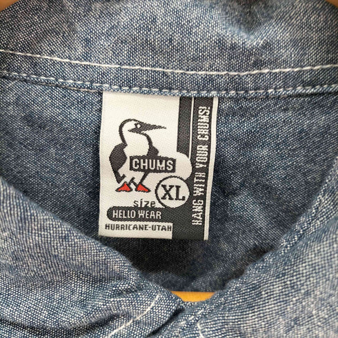 チャムス CHUMS Yarn-Dyed Chambray S/S Shirt 半袖 シャンブレー シャツ メンズ import:XL