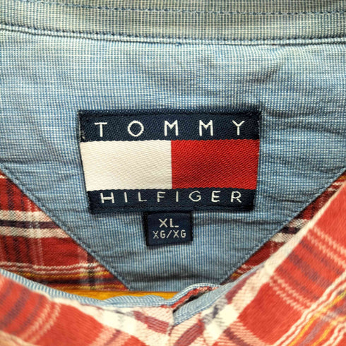 トミーヒルフィガー TOMMY HILFIGER シアサッカー 半袖 ボタンダウンシャツ メンズ import:XL