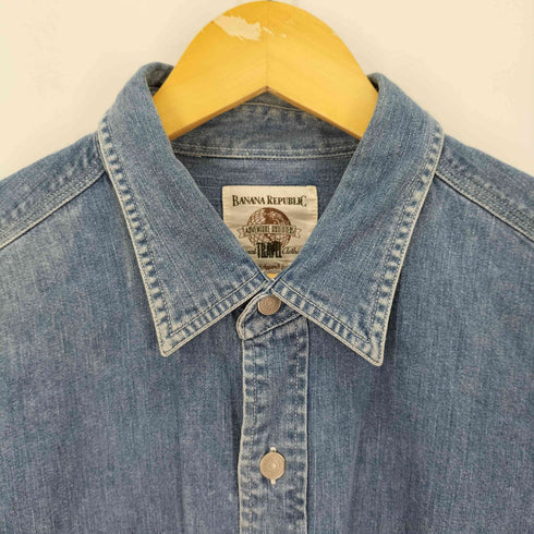 バナナリパブリック BANANA REPUBLIC TRAVEL 香港製 デニムシャツ メンズ import:XL