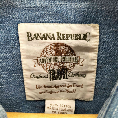 バナナリパブリック BANANA REPUBLIC TRAVEL 香港製 デニムシャツ メンズ import:XL