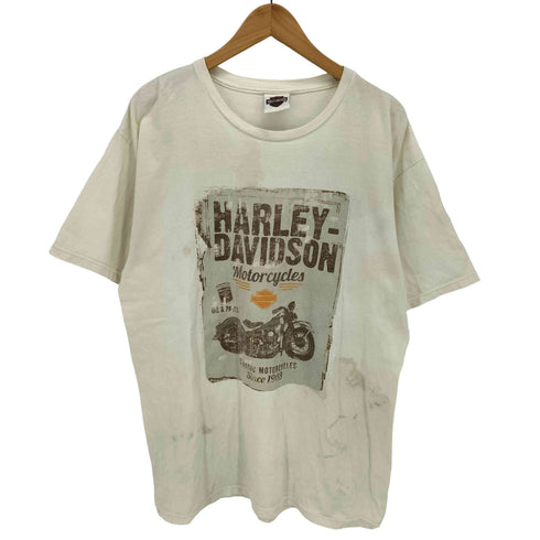 ハーレーダビッドソン HARLEY-DAVIDSON 00S メキシコ製 ホワイトボディ バイク プリント S/S Tシャツ メンズ import:L