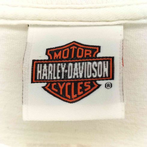 ハーレーダビッドソン HARLEY-DAVIDSON 00S メキシコ製 ホワイトボディ バイク プリント S/S Tシャツ メンズ import:L