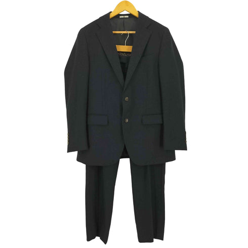 スーツセレクト SUIT SELECT 【CLASSICO TAPERED】【秋冬】2釦シングルスーツ 1タック/ネイビー×グレンチェック/RE:NEWOOL メンズ AB6