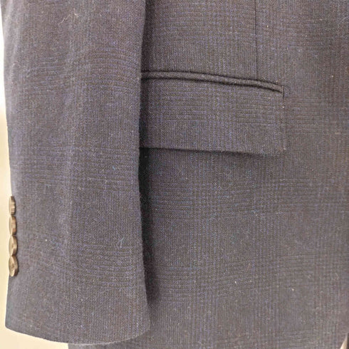 スーツセレクト SUIT SELECT 【CLASSICO TAPERED】【秋冬】2釦シングルスーツ 1タック/ネイビー×グレンチェック/RE:NEWOOL メンズ AB6